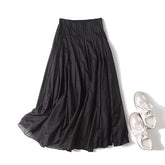 Women's clothing 2025 summer new products European and American fashion versatile minimalist design casual tulle skirt